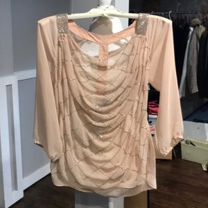 BKE Embellished Sheer Boutique Top - Size Small - NWT